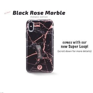 Black Rose Gold Marble Loopy for iPhone X/Xs